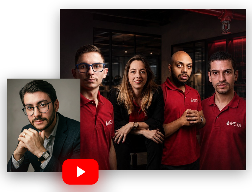 Os sócios da Meta Engenharia de Incêndio e Victor Jangada