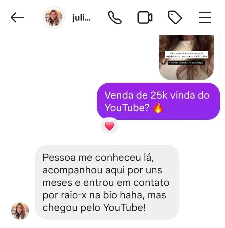 Conversa: venda de 25 mil vinda do YouTube